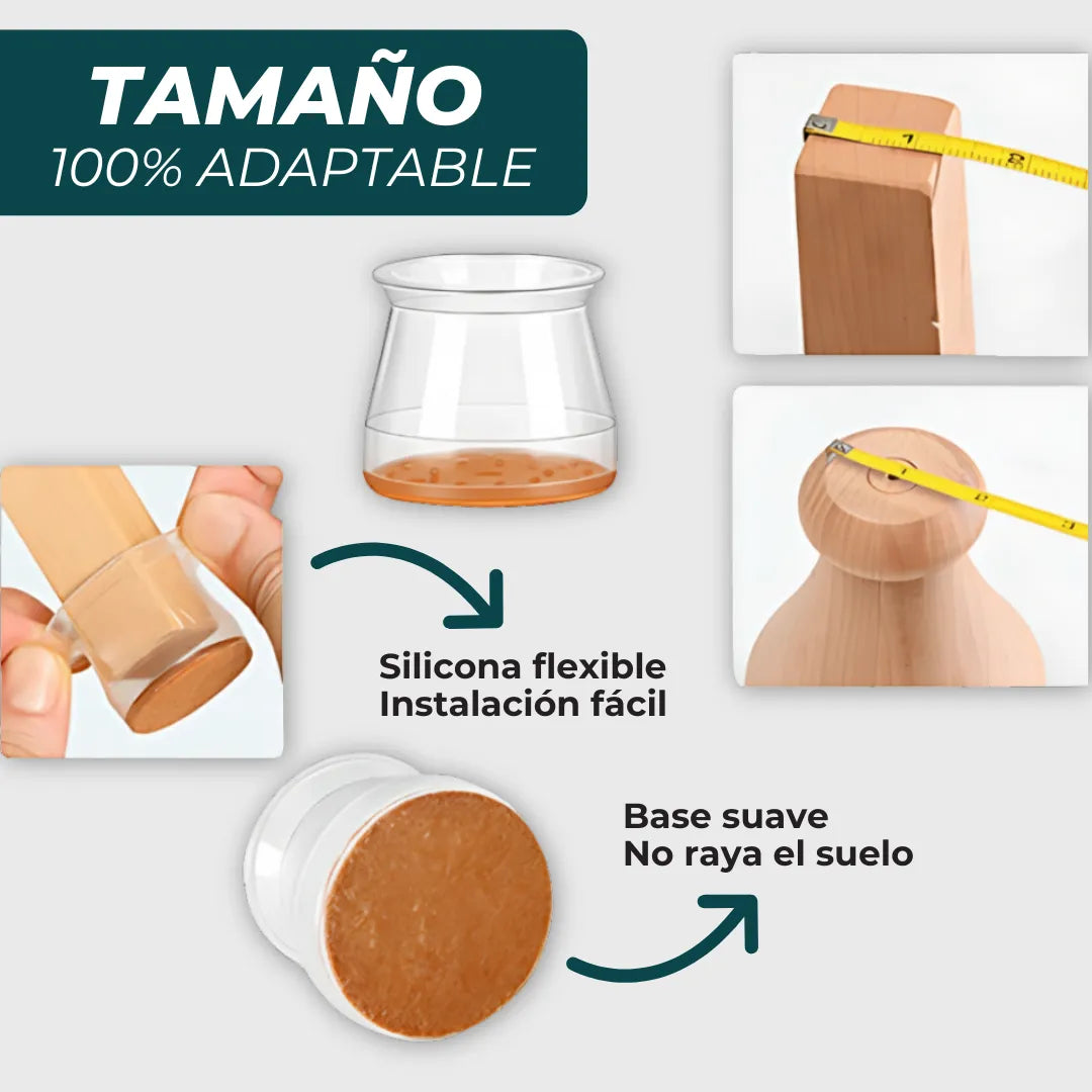 MoveFlex™ - Protectores de Silicona para Pies de Muebles