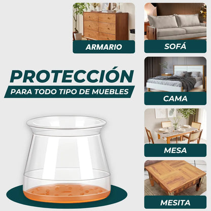 MoveFlex™ - Protectores de Silicona para Pies de Muebles
