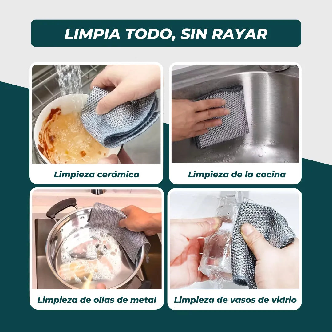 CleanPro™ – Paños de Acero Reutilizables